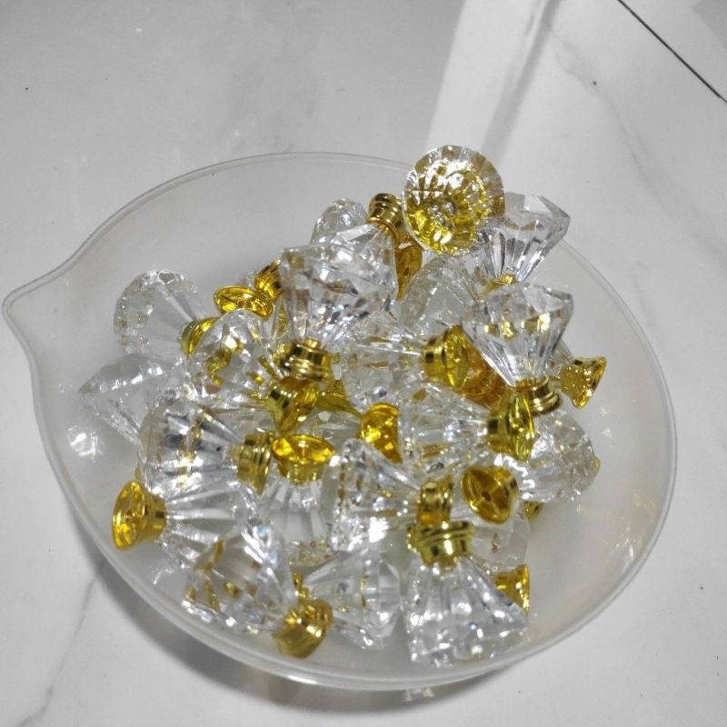 tarikan laci kristal gold ukuran 3cm / handel tarikan knop laci bulat / pegangan knob kristal