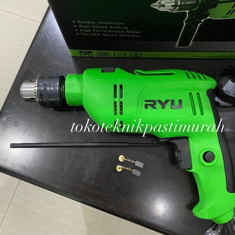 Mesin Bor Impact RYU 13mm/ Drill Tembok beton bolak balik *bonus carbon brush*/ RID13-1RE 13 mm impa