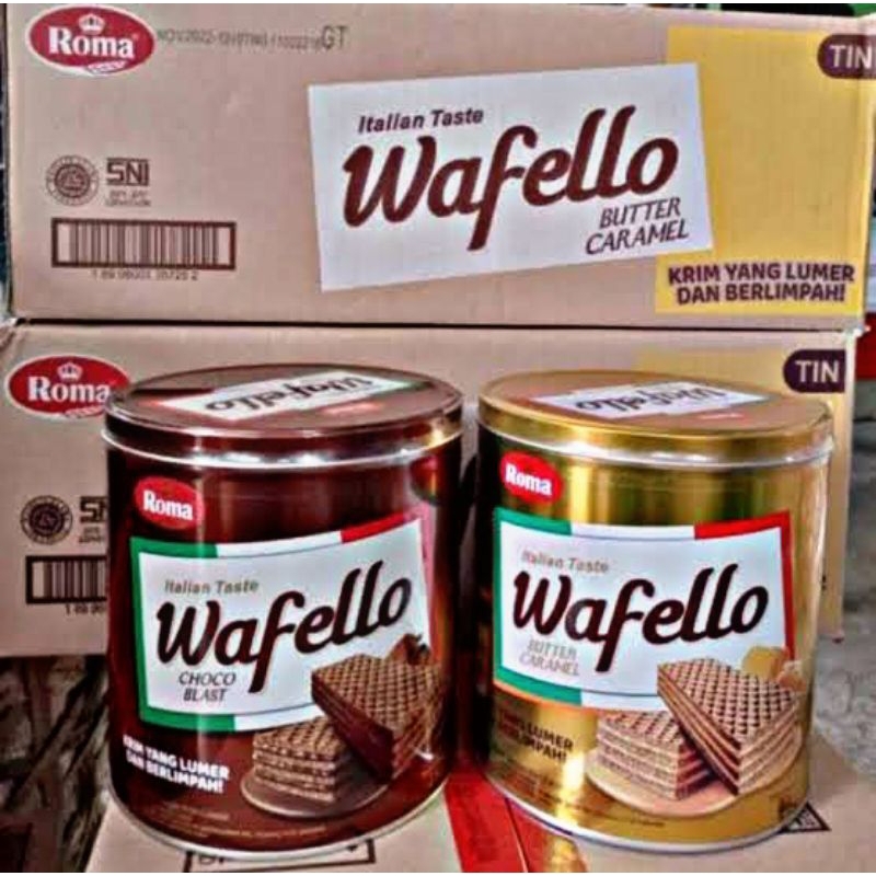 

Roma Wafello choco/caramel kaleng 294gr