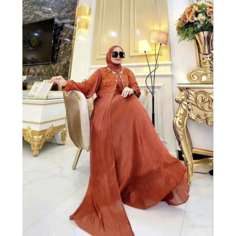 DRESS PANJANG NABILA MUSLIM GAUN MEWAH GAMIS PREMIUM GAMIS PESTA GAMIS KONDANGAN DRESS PEREMPUAN DRE