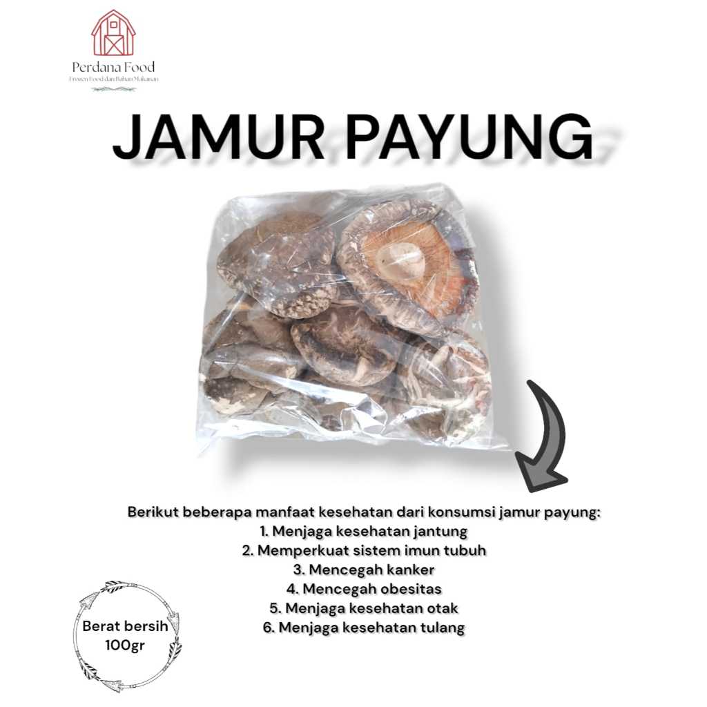 

Jamur Shitake Mentah 100G / Hioko / Siangku Kering / Jamur China Import Jamur Payung