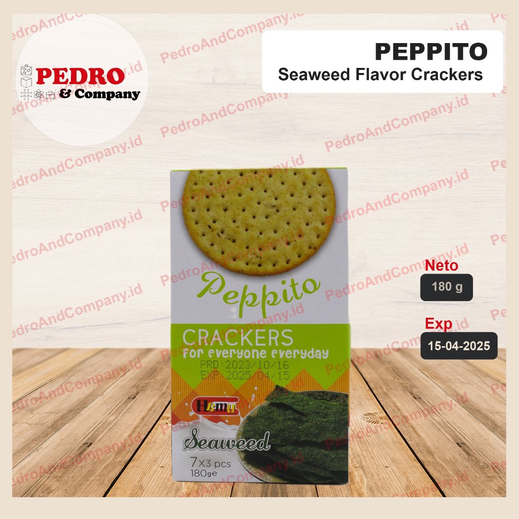 

Peppito crackers SEAWEED Flavor 180 gram biskuit biscuit rumput laut