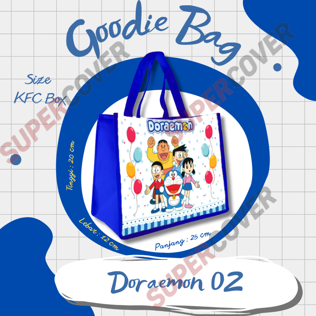 

Goodie Bag Gambar Kartun Doraemon 02 Warna Biru Tua Untuk Acara Ulang Tahun, Aqiqah, Sunatan Dan Lain lain.