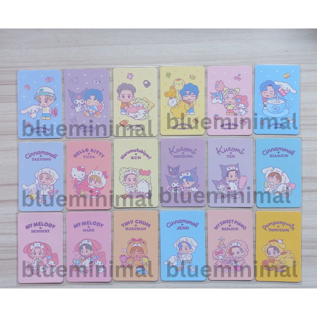 [NEGO] NCT X SANRIO trading card  tc konsep concept a b taeyong doyoung kun jaehyun hendery jeno yut