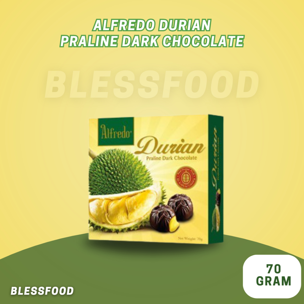 Coklat Premium Alfredo Durian Fruits & Nuts Dark Chocolate 70g