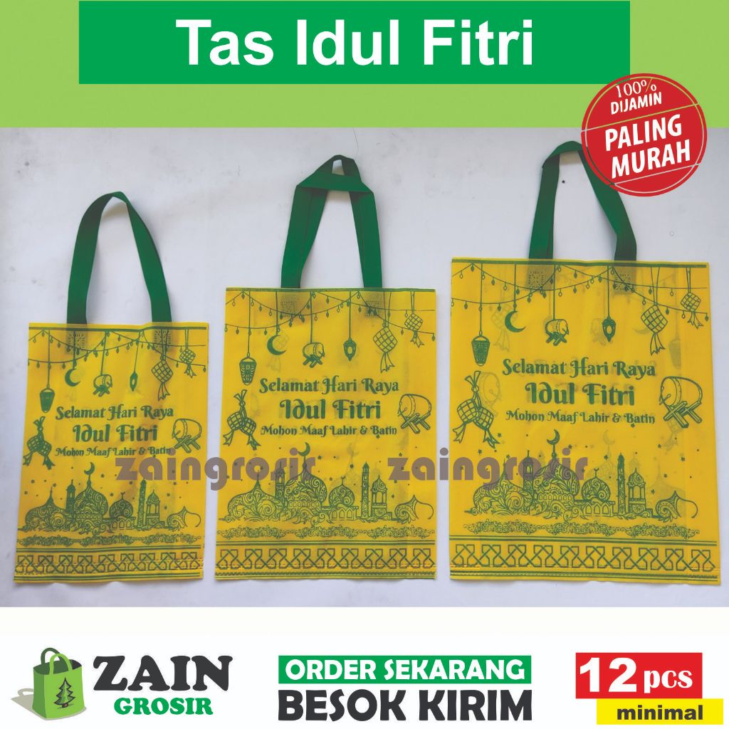 

Tas Idul Fitri 30x40x8 tas kantong lebaran goodie bag kantong kain spunbond idul fitri mudik parcel bingkisan souvenir