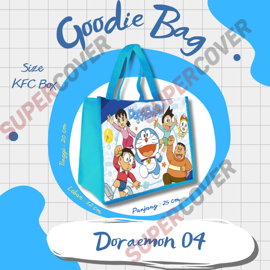 

Goodie Bag Gambar Kartun Doraemon 04 Warna Biru Muda Untuk Acara Ulang Tahun, Aqiqah, Sunatan Dan Lain lain.