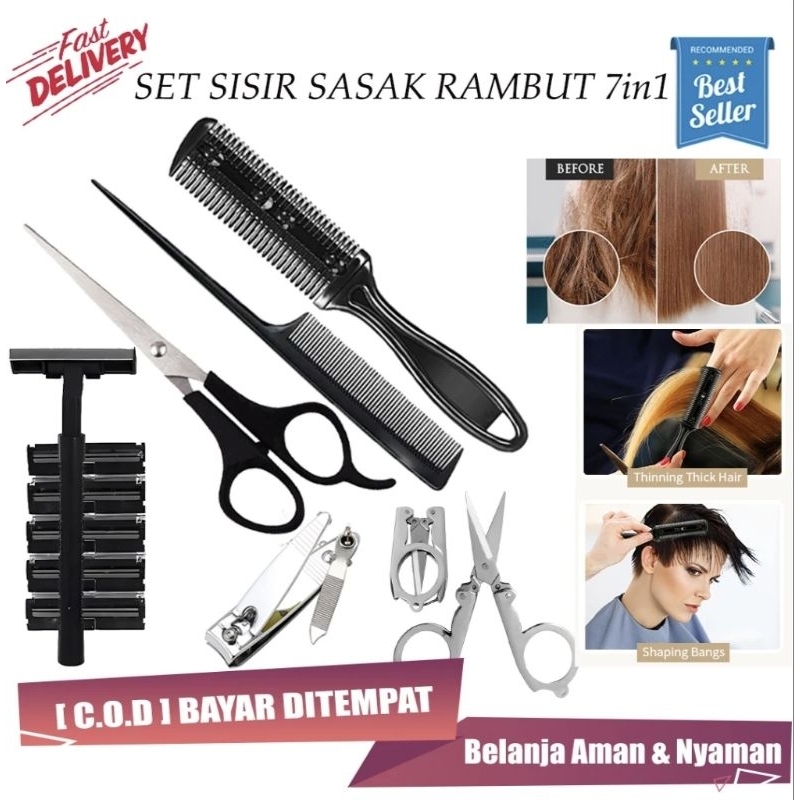 

Gunting rambut set 7 in 1 gunting lengkap