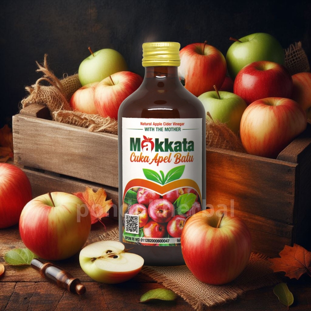 

Makkata Cuka Apel Batu 330 ML Cuka Apel Murni - Natural Apple Cider Vinegar - 100% Apel Utuh Makata
