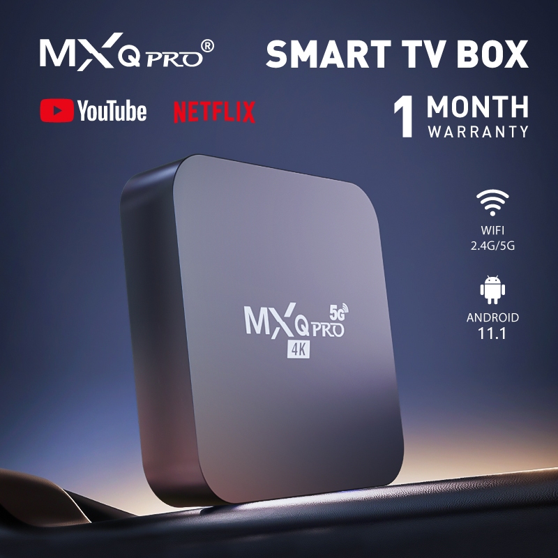 MXQ PRO 4K 5G 8GB+128GB Smart Box Android 11.1 Set Up Box TV Digital STB Android Tv Box Tv Tabung Ram 4GB/64GB
