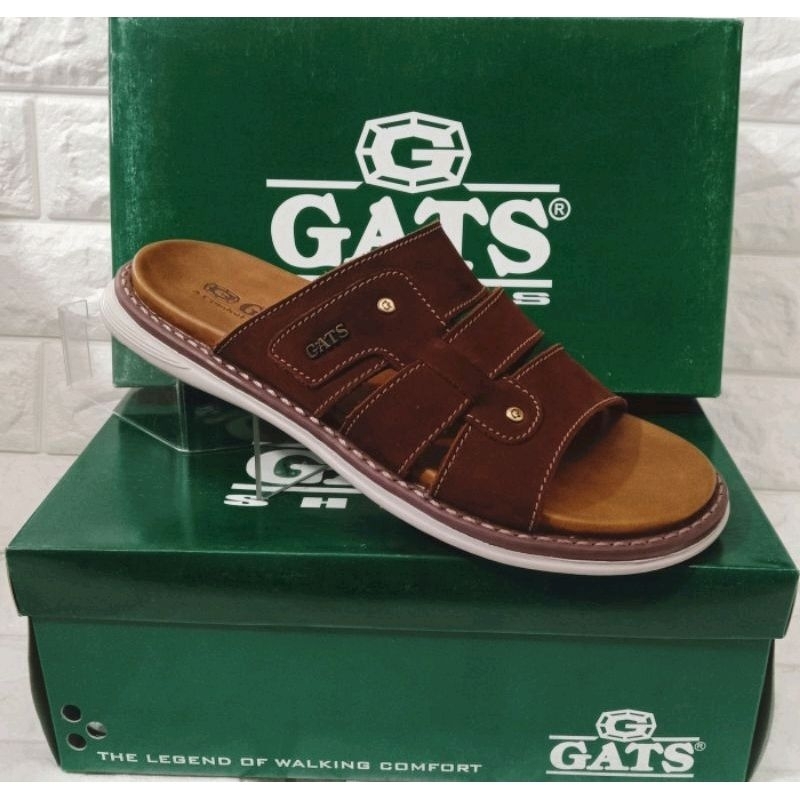 SANDAL KULIT PRIA GATS VT 305 - BROWN ORIGINAL 100%
