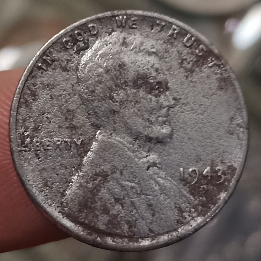 Koin Kuno Lincoln America 1 Cent "Steel Cent" Tahun 1943
