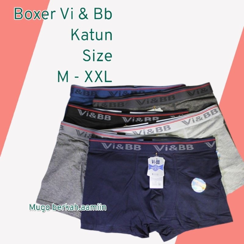 Paket 3 pcs Boxer Vi&BB rajut//Boxer Vi&BB Katun//CD Vi&BB Rajut