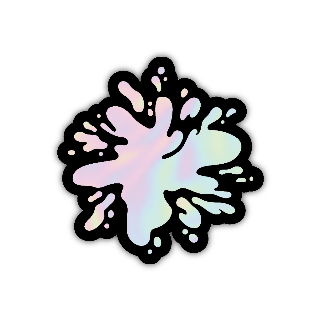 

sticker abstrak liquid, stiker hologram satuan- Z051