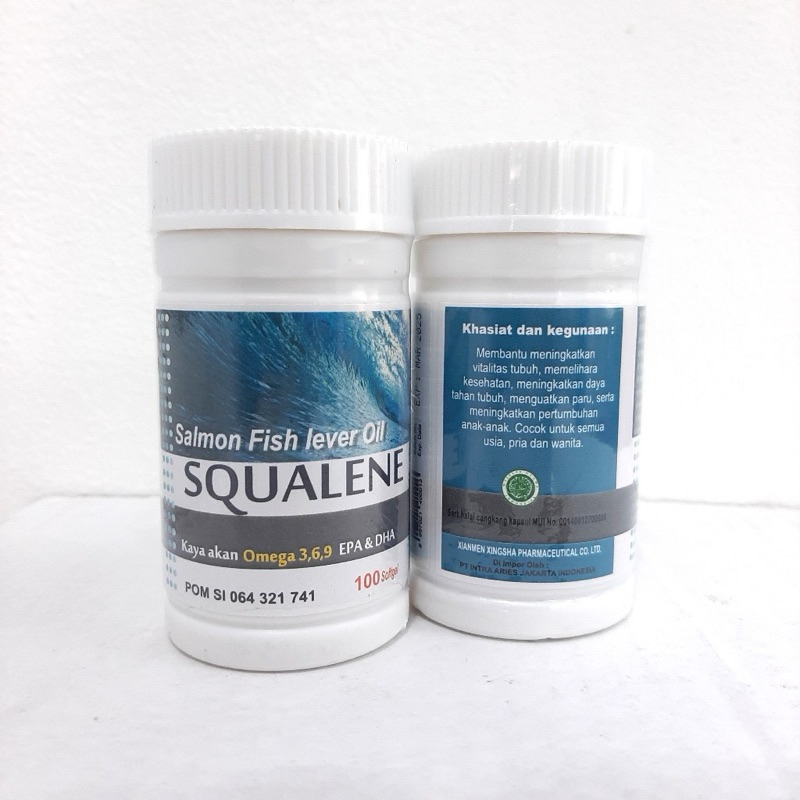 Minyak IKan Salmon Softgel - SQUALENE Fish Liver Oil 100Kpsl ORIGINAL