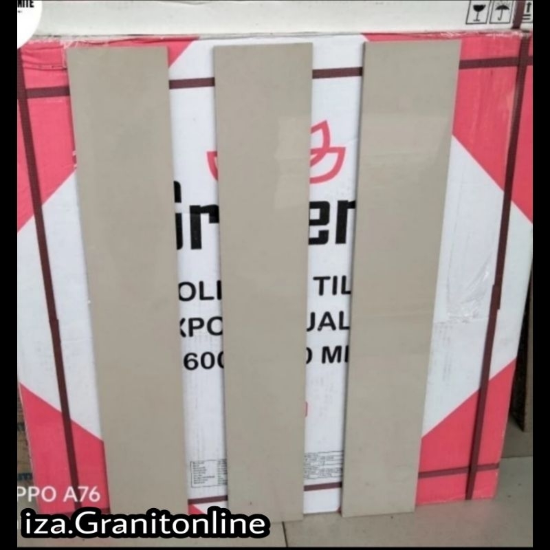 Granit list plint ukuran 10x60 pinggiran keramik cream polos glossy kw1