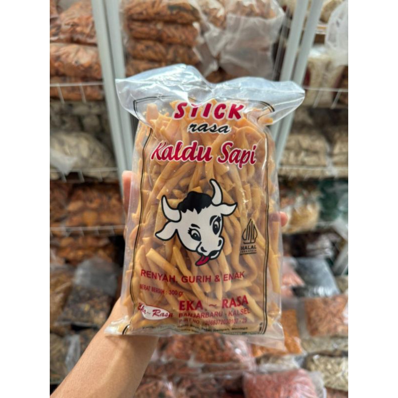 

Cemilan Stik Kaldu Sapi Berat Bersih 300gram