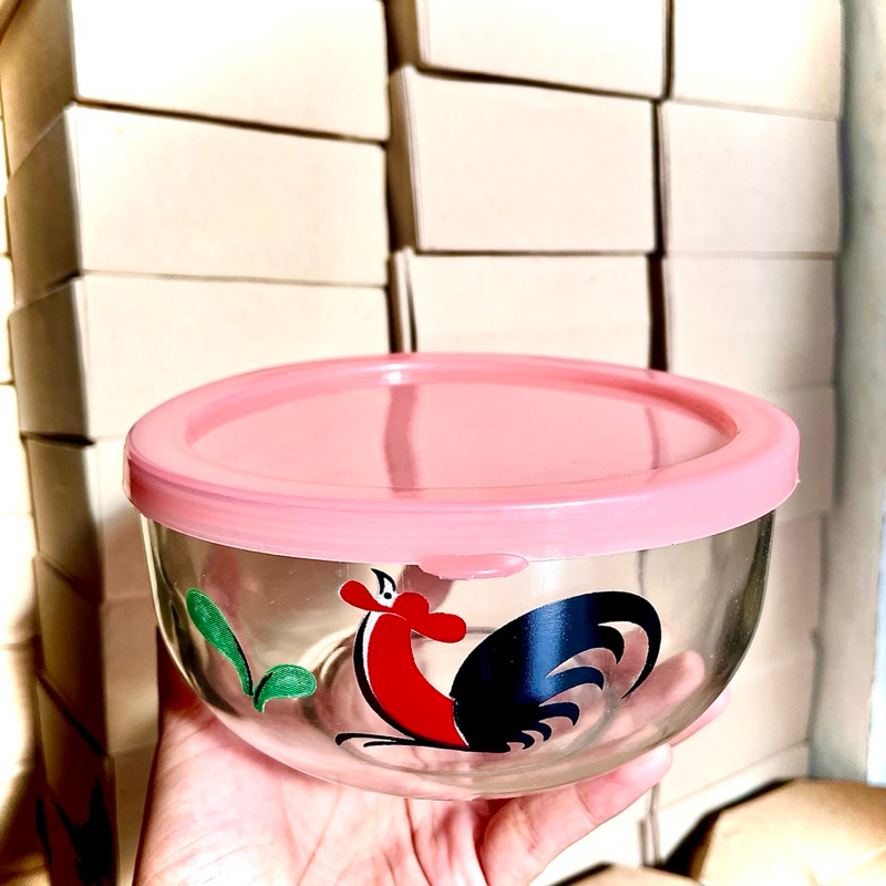 Mangkok Ayam + Tutup plastik 15cm/mangkuk souvenir/ mangkok mie