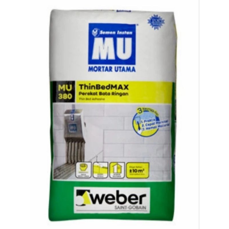 Semen MU 380 Perekat Hebel Bata Ringan Repack ecer per kg