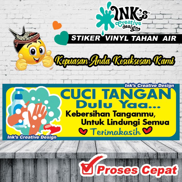 

Stiker Cuci Tangan Dulu Yaa...keberseihan tanganmu untuk lindungi semua - jagalah kebersihan