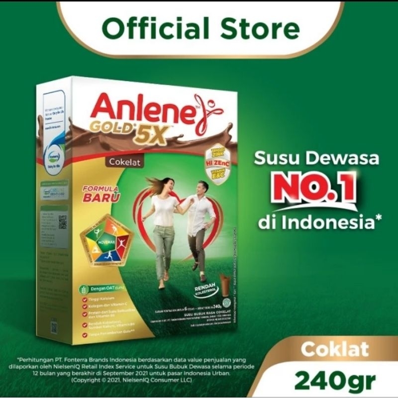 

Anlene Gold 5x Cokelat 240 gr - Susu Bubuk Dewasa Rasa Cokelat