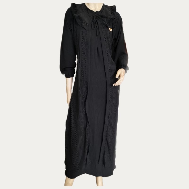 Geka Collection Gamis Brukat Rompi Hitam