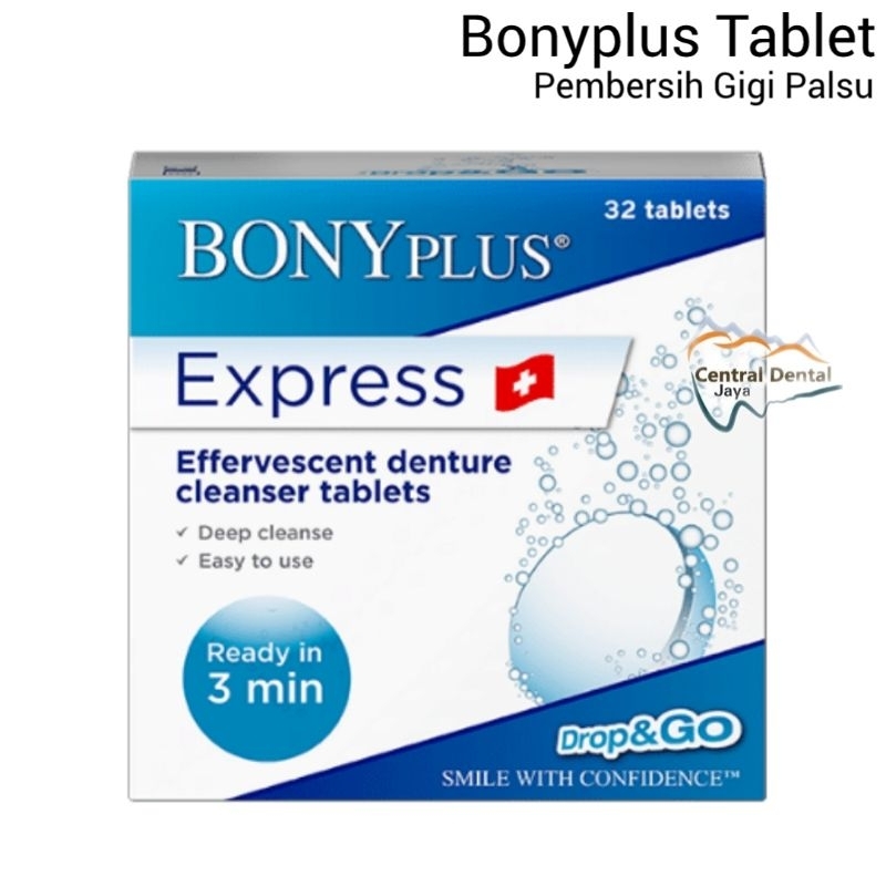 Bonyplus Tablet Pembersih Gigi Palsu Fittydent Super Cleansing 32 Tablets / Bony Plus Express Efferv