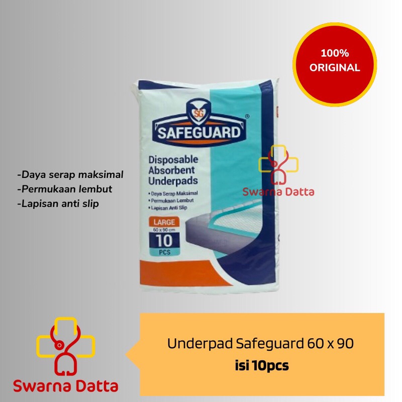 Underpad 60 x 90 Safeguard / Alas Popok DeWasa / Perlak sekali Pakai