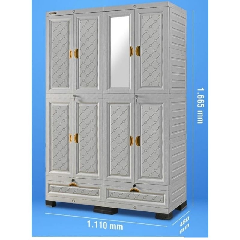 LEMARI PLASTIK NAPOLLY 4 PINTU