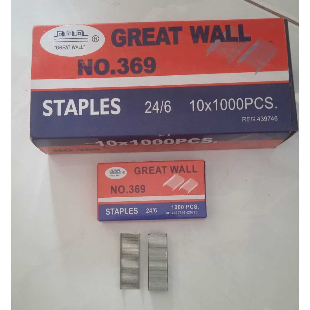 

Isi staples Great Wall No. 369 24/6 eceran 1 dus