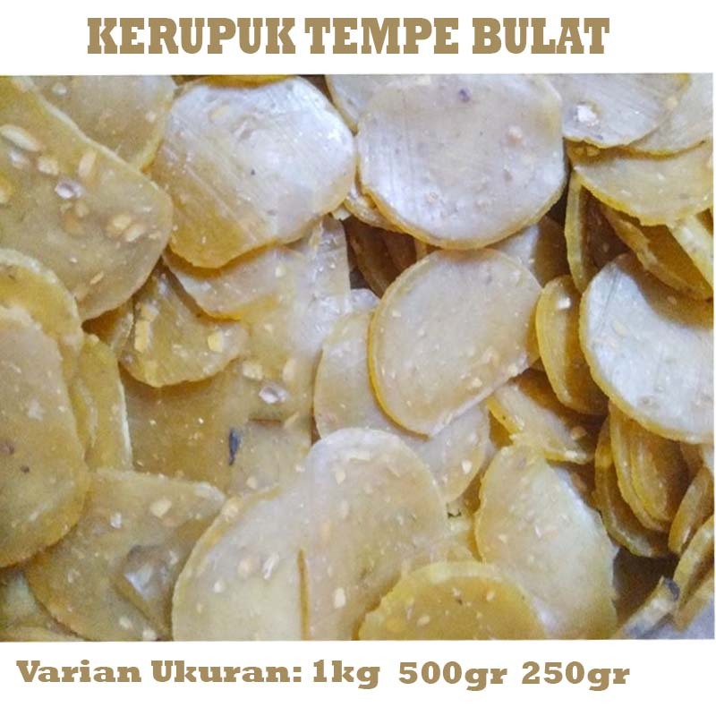 

•1 KG KERIPIK TEMPE/KERUPUK TEMPE BULAT/KERUPUK TEMPE MENTAH•