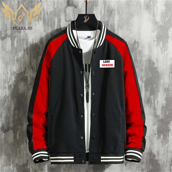 S-6XL Jaket  Bomber Pria/Wanita unisex premium S-6XL.Jaket Bomber warna  hitam-merah