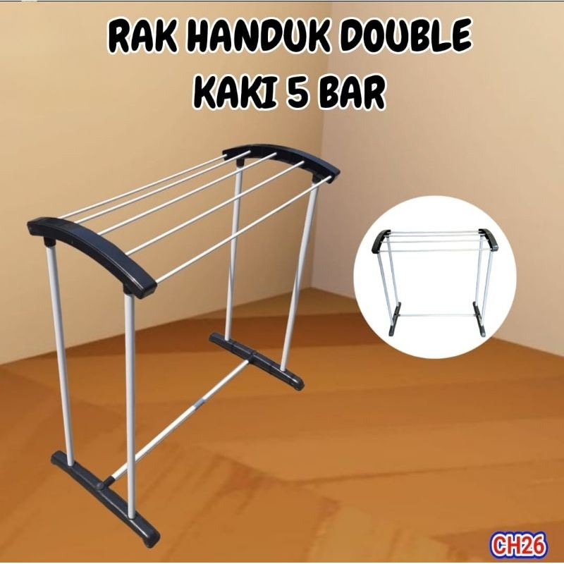RAK HANDUK PORTABLE JEMURAN HANDUK/KAIN/BAJU TANPA RODA