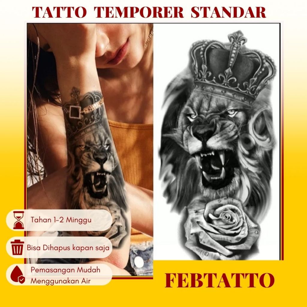 Tato Temporer Ukuran 21cmx11cm Tato Lengan Tato Dada Tato tangan Tato Kaki Tato Punggung Tato Jari  