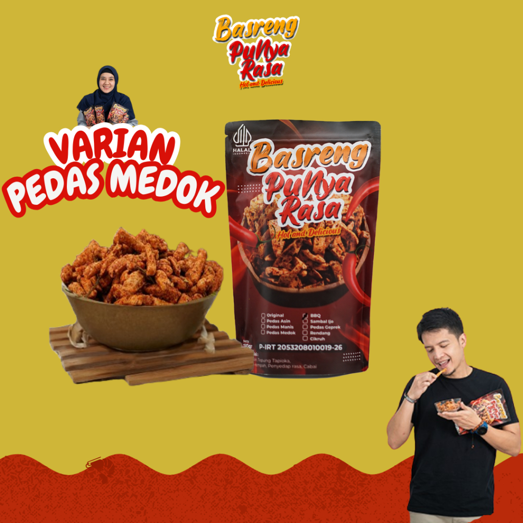 

Basreng Extra Pedas Cemilan Stik Baso Pedes Medok Basreng Punya Rasa