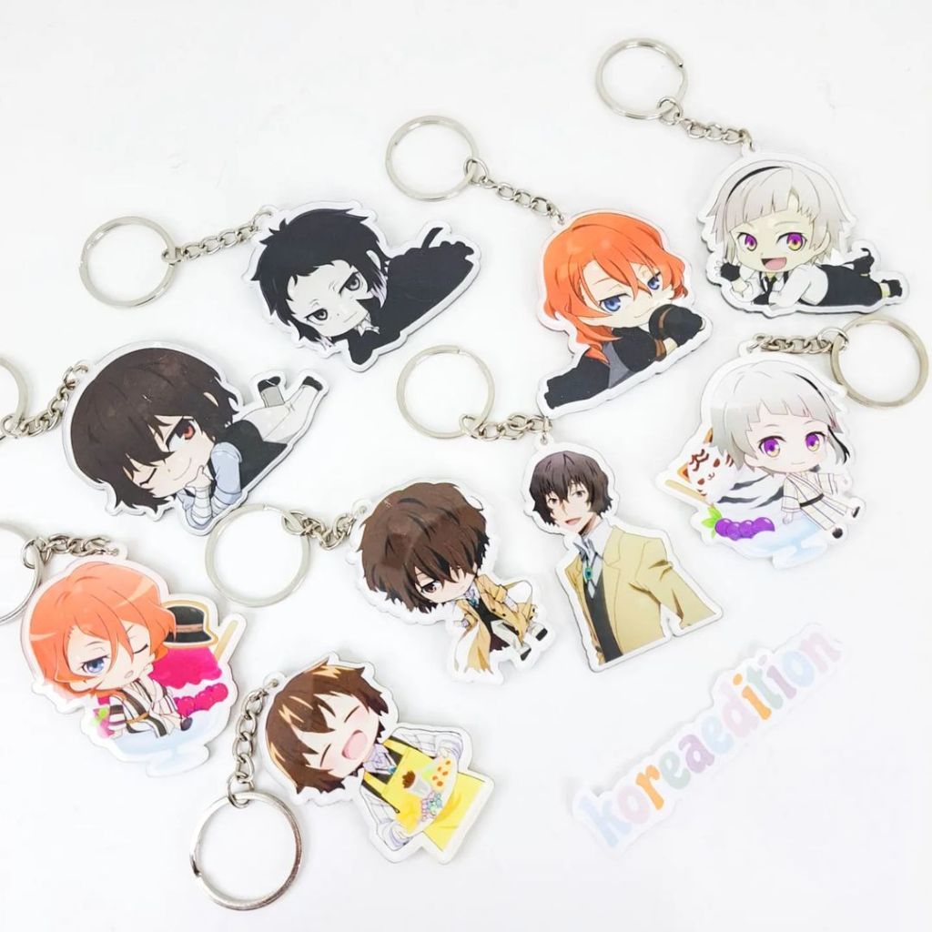 Gantungan Kunci Keychain Keyring Akrilik Anime Bungou Stray Dogs BSD Dazai Chuuya