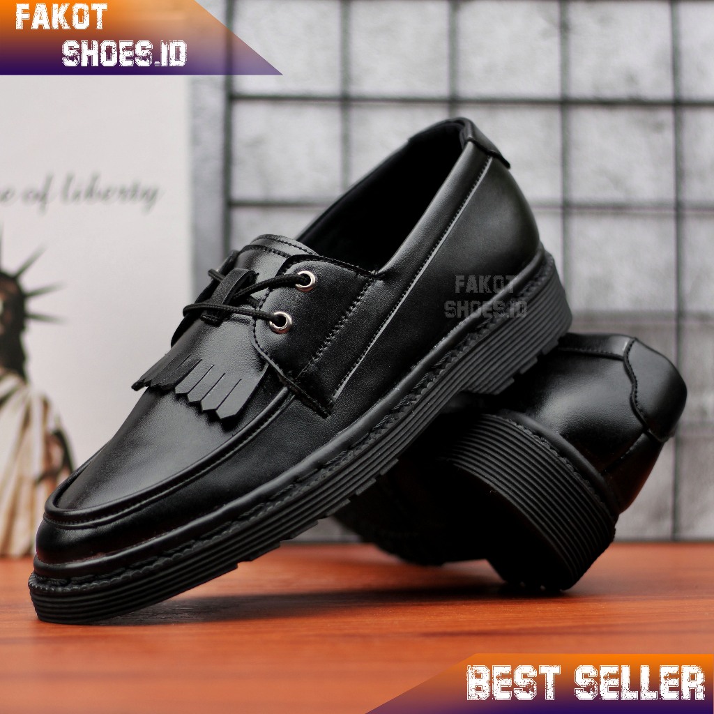 FAKOT SHOES GREGORY - Sepatu Docmart Low Boots Formal Pantofel Kerja Casual Hitam Pria