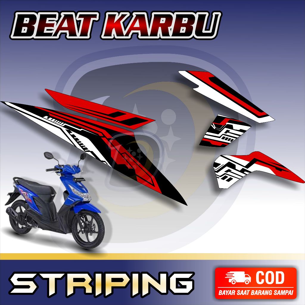 Striping Lis Honda Beat Karbu Stiker Motor Beat Karbu Hitech