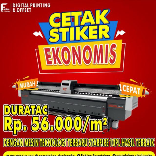 

CETAK STICKER-STIKER EKONOMIS MURAH PER METER BANDUNG