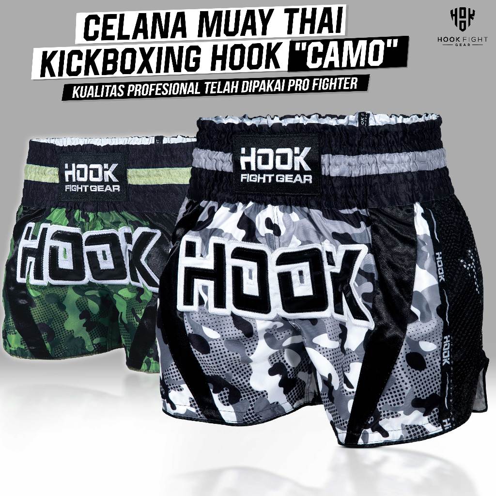 Celana Muay Thai Hook, Muay Thai Shorts Hook, Celana Pendek Muay Thai, Celana Muaythai