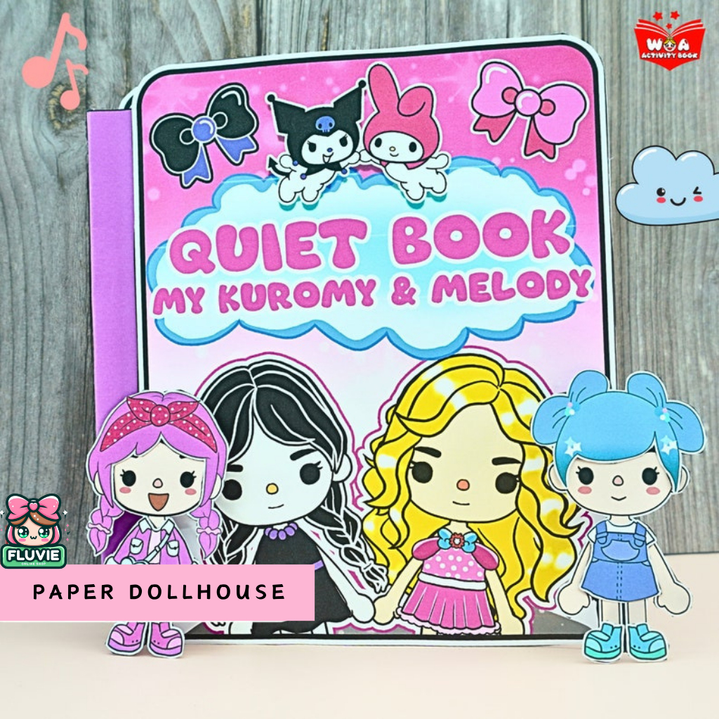 Toca Boca Quite Book Paper Doll | My Kuromi Melody  | Boneka Kertas Buku | Baju bajuan | BP BP an | 