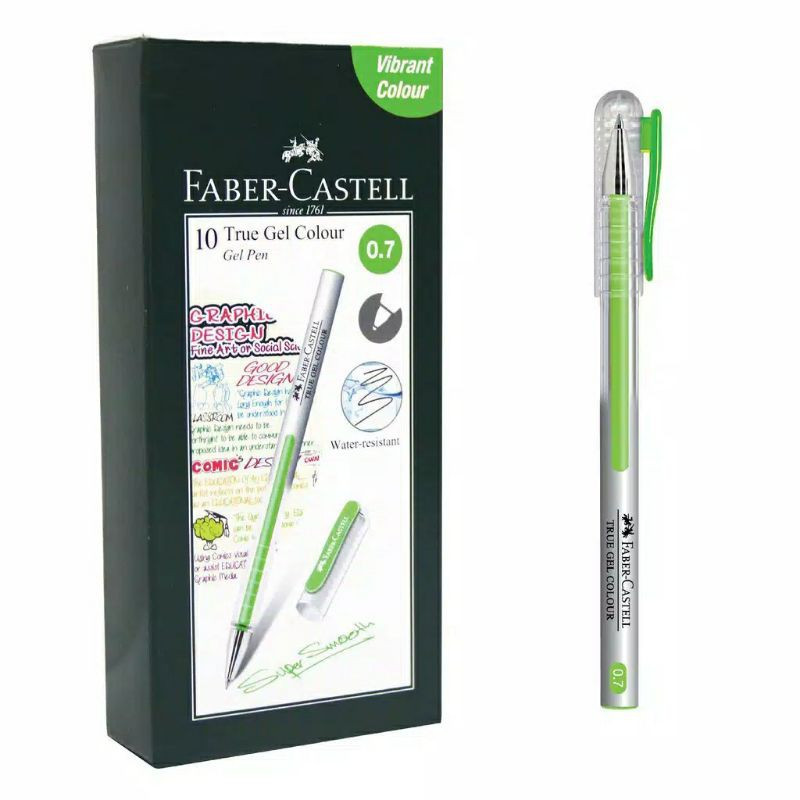 

BOLPOIN / BALLPOINT / PULPEN GEL / PEN GEL / PEN FABER CASTELL TRUE GEL LIGHT GREEN