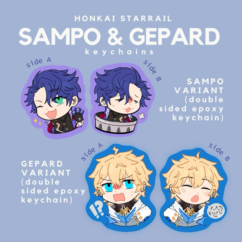 [READY] HSR Honkai Starrail Charm SAMPARD Sampo & Gepard Acrylic Keychain / Gantungan Kunci Akrilik 