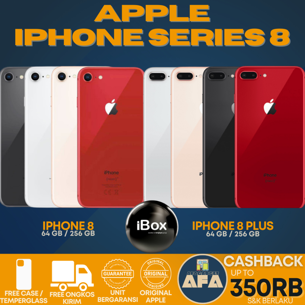 (IBOX) Apple iPhone 8 | 8 Plus 64GB / 256GB Second Original Fullset Imei Terdaftar Garansi Resmi All Operator