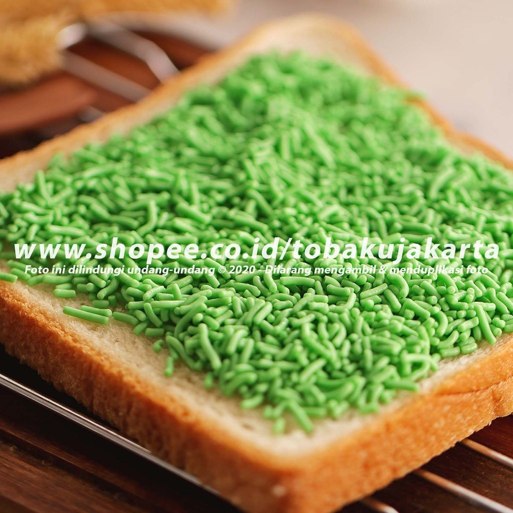 

Tulip Meises Chocorice Green 100gr Cokelat Topping Meses Ceres Mesis Warna Hijau