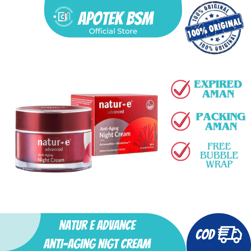 Natur-e advanced anti aging night cream, cream malam natur e pelembab natur e untuk menghilangkan ke