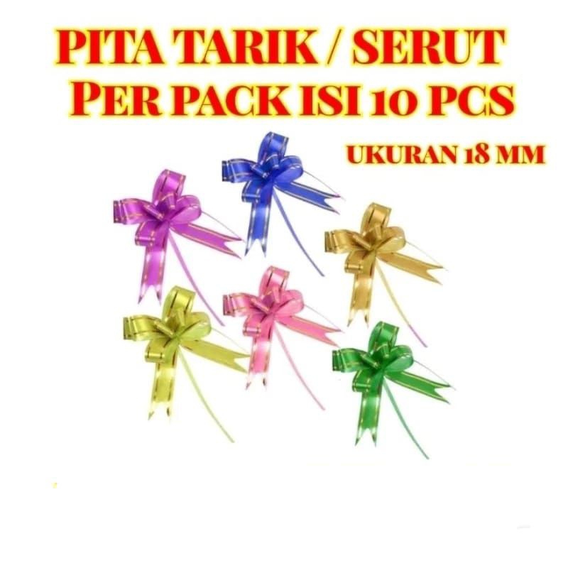 

RANDOM Pita Tarik Garis Emas | Pita Serut Kado Gift 18 mm