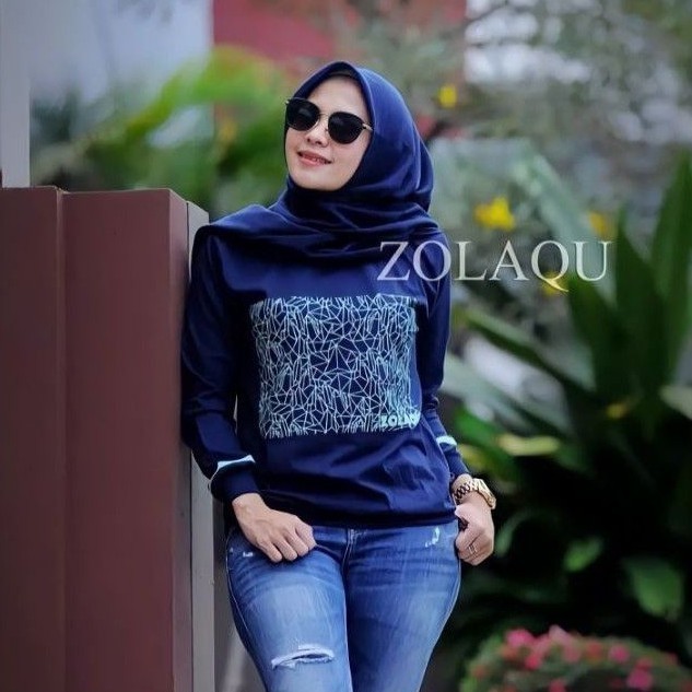 QH Zolaqu original kaos atasan baju zolaqu zolaku wanita perempuan cewek dewasa sablon lengan