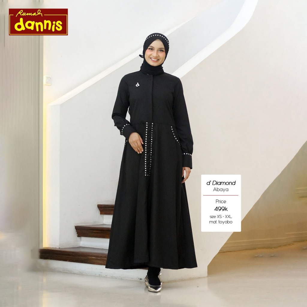 Baju Dannis Terbaru Abaya Dewasa D’ DIAMOND Sarimbit Couple Keluarga Size S, M
