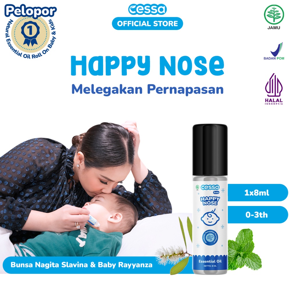 Original Cessa Baby Happy Nose  Natural Essential Oil Melegakan Pernapasan